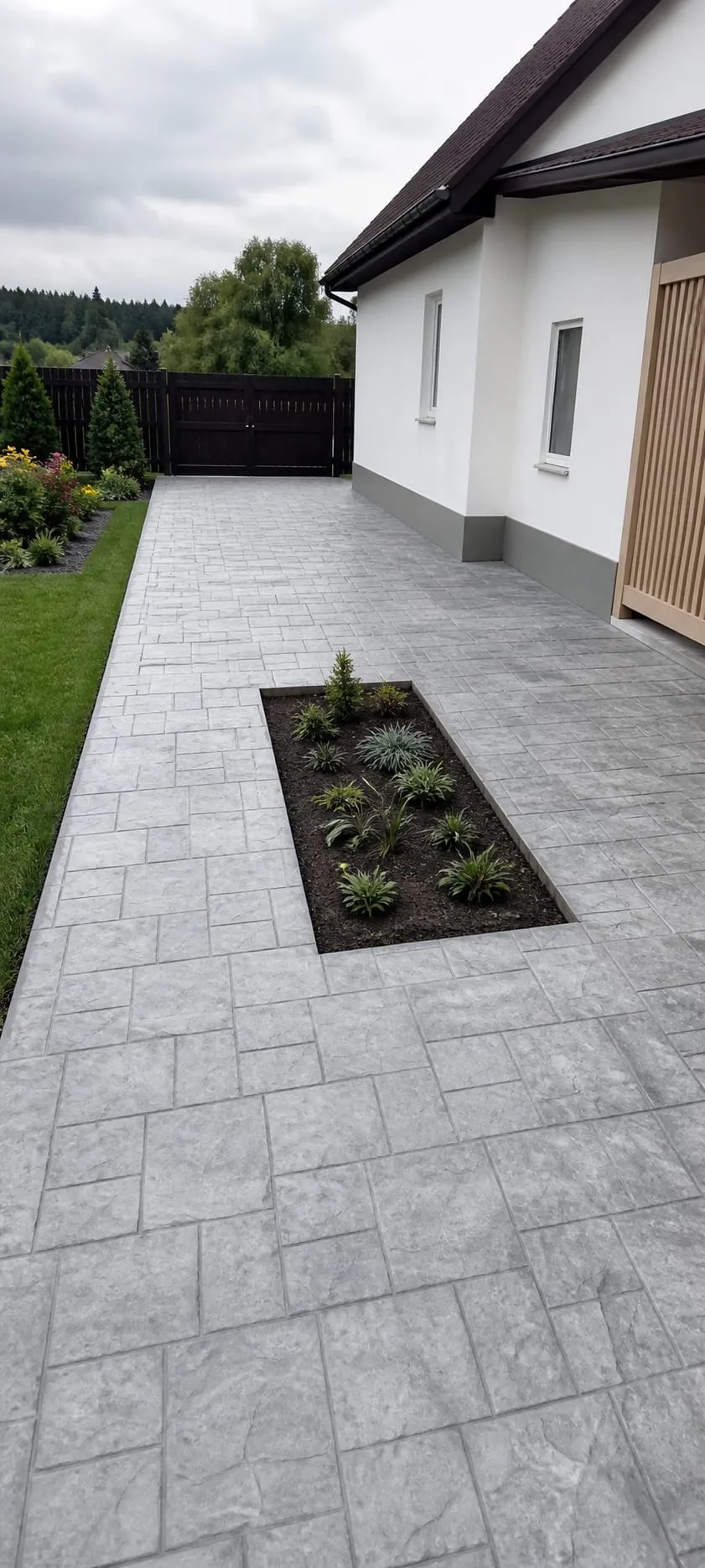Beton amprentat în curte